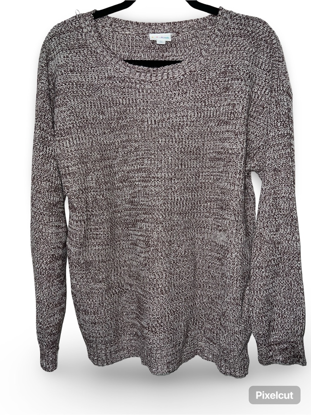 LuLaRoe Marled Mauve and Cream Crewneck Sweater